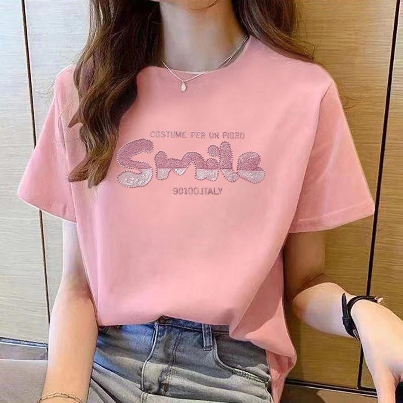 VEZFAA Damenmode Casual Sommer Frühling Kurzarm O-Ausschnitt Blusen & Hemden