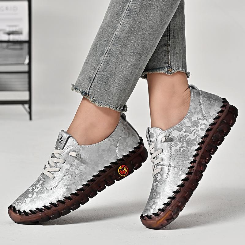 Damen Wanderschuhe Mokassins Fahrschuhe Komfort Flats Casual Plus Size Outdoor Handgefertigte Schuhe