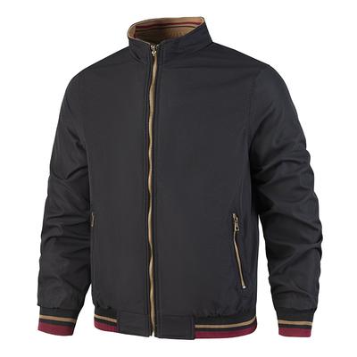 Neue Herren Business Casual Stehkragenjacke für Männer mittleren und höheren Alters für Frühling und Herbst, doppelseitig