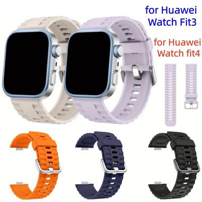 BUSKOZ Silikonarmband für Huawei Watch Fit 4 Pro Original-Uhrenarmband Correa Ersatz Sportarmband Band
