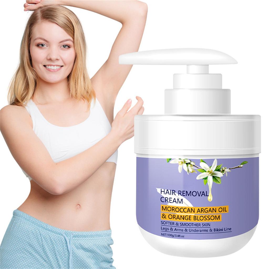 Haarentfernungscreme 100g, Sanft für Achselhöhlen und Intimbereiche, Keine schwarzen Punkte hinterlassend, Geeignet für Männer und Frauen, Lippen, Ganzer Körper
