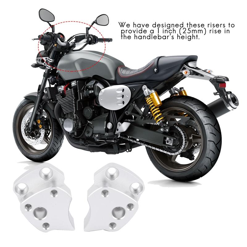 25 mm styreforhøyer for Yamaha FJR1300 FJR 1300 2001-2005 Sølv håndtaksstige Motorsykkeltilbehør