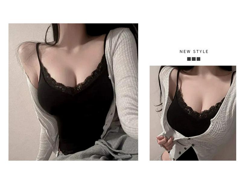 South Korea Dongdaemun Slimming Lace-Trim Camisole for Women
