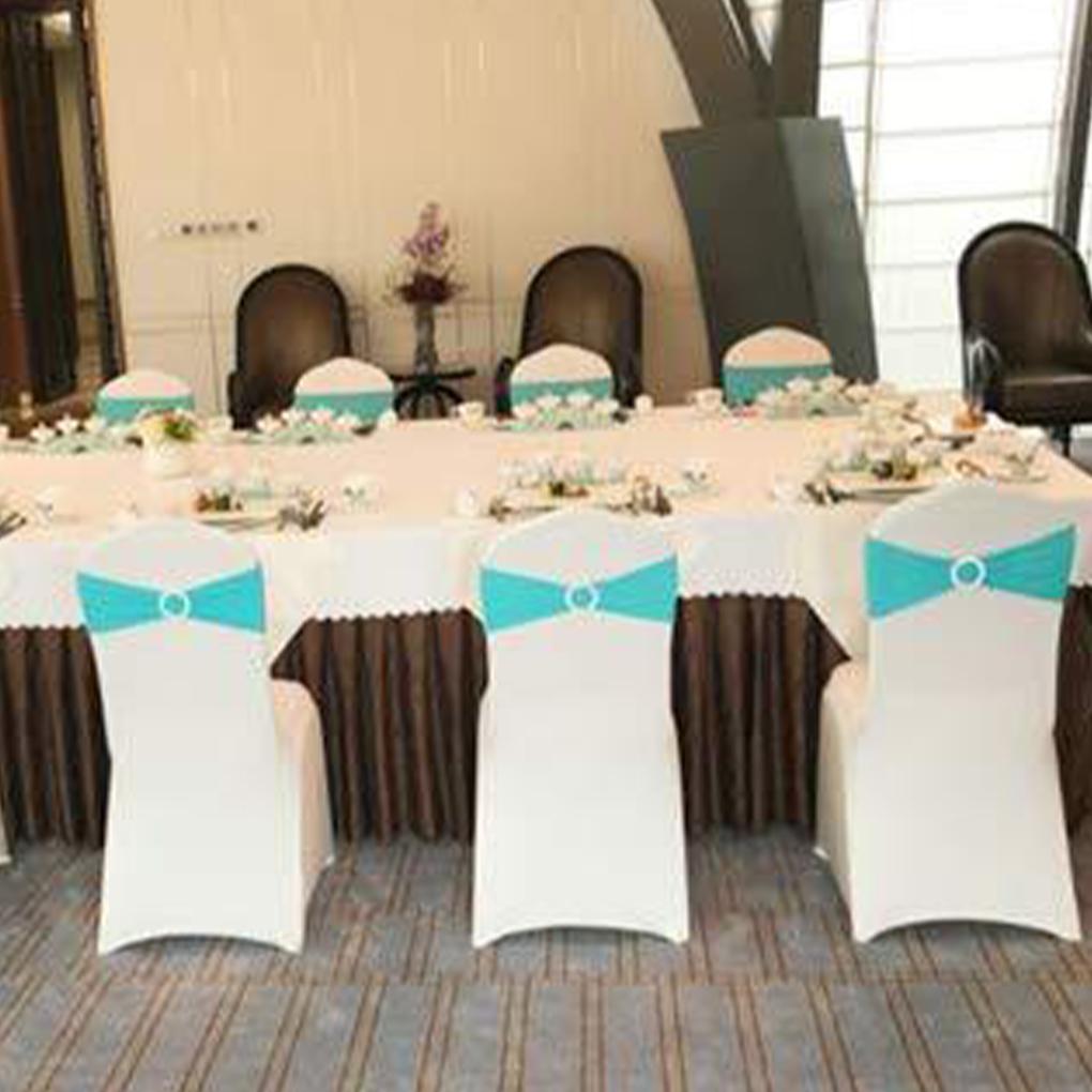 50pieces Premium Easy To Install And Replace Chair Cover Band With Buckle Slider Sashes Bow