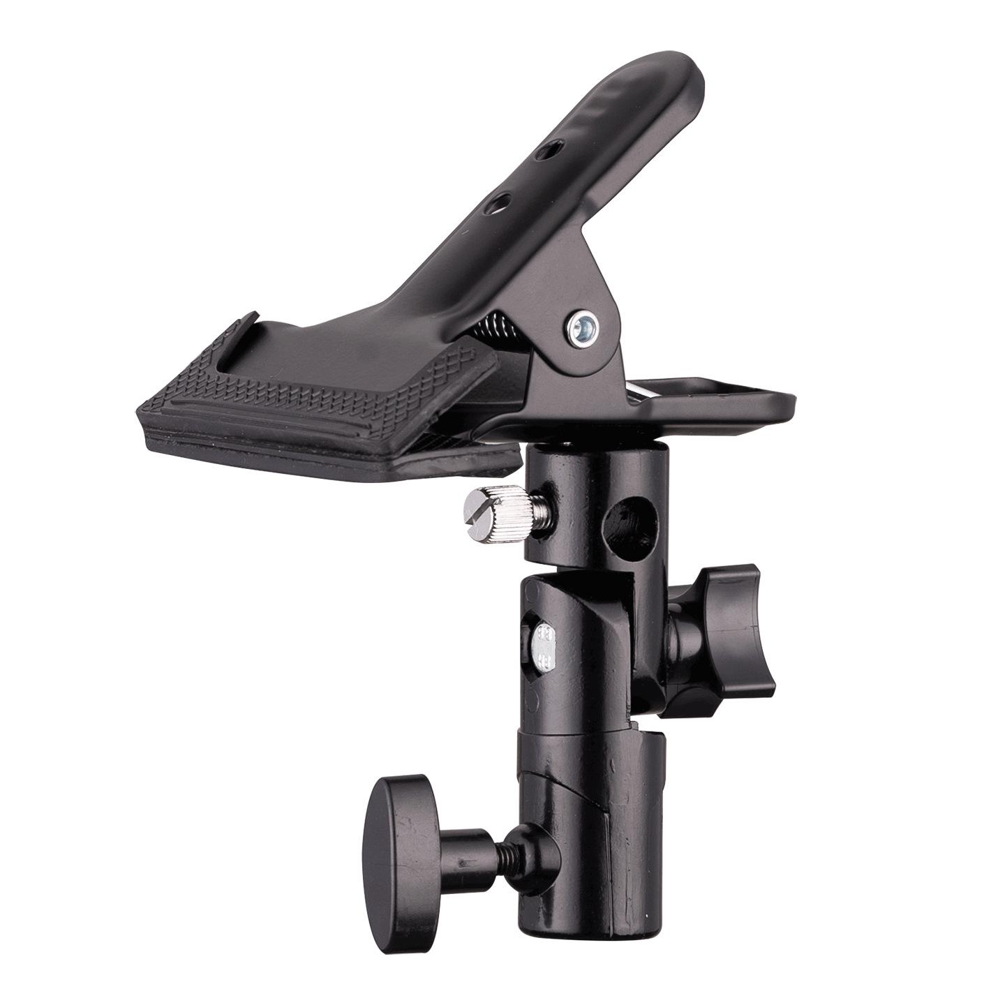 

Universal Metal Clip with 1/4 & 3/8 Screw Mount for Photography Accessories, Rotating Detachable Design with Umbrella Hole