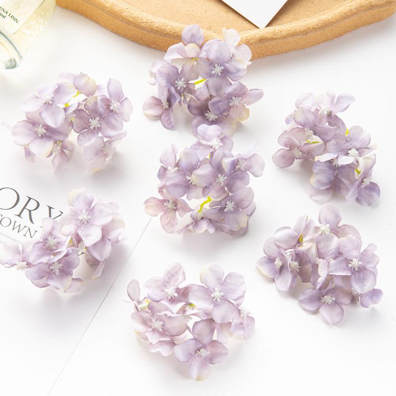 Simulation Hydrangea Shooting Prop Head DIY Handmade Hydrangea Wedding Lead Hydrangea Flower Wall Single Small Hydrangea Fake Flower Decoration