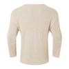 Spring Men's Fashion Knit T-Shirt Solid Color V-Neck Long Sleeve Leisure Streetwear Popular Hollow Out Loose Tees