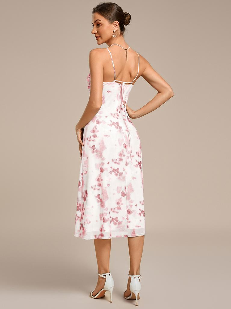 Ever-Pretty Women's Floral Sleeveless Adjustable Multiway High Stretch Midi Wedding Guest Dress