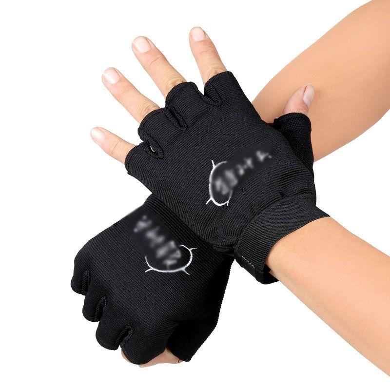 

Мужские кожаные перчатки без пальцев, супер крутые, для фитнеса, спорта, кожаные перчатки без пальцев в стиле хип-хоп Thickened cloth half finger One size