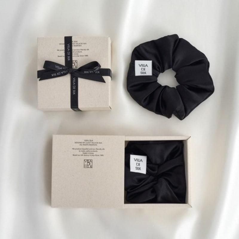 VILLA DE SILK High density 100% silk scrunchie (2colors)