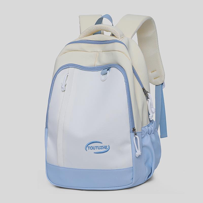 Fresh and high-value backpack girls 2025 new large-capacity junior and high school student schoolbag contrasting color fashionable backpack