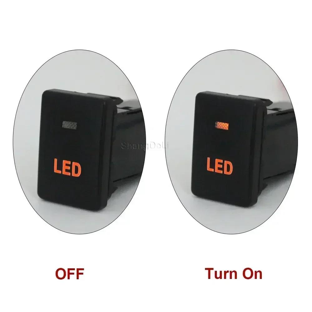1Pc Orange LED Light Power On Off Steering Wheel Heat Switch Button For Mitsubishi Outlander Eclipse Cross Pajero Sport triton