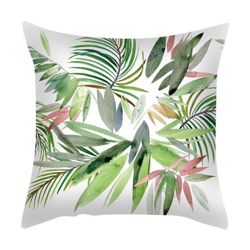 Green Plant Sofa Cushion Cover - Stylish Home Fabric Decor