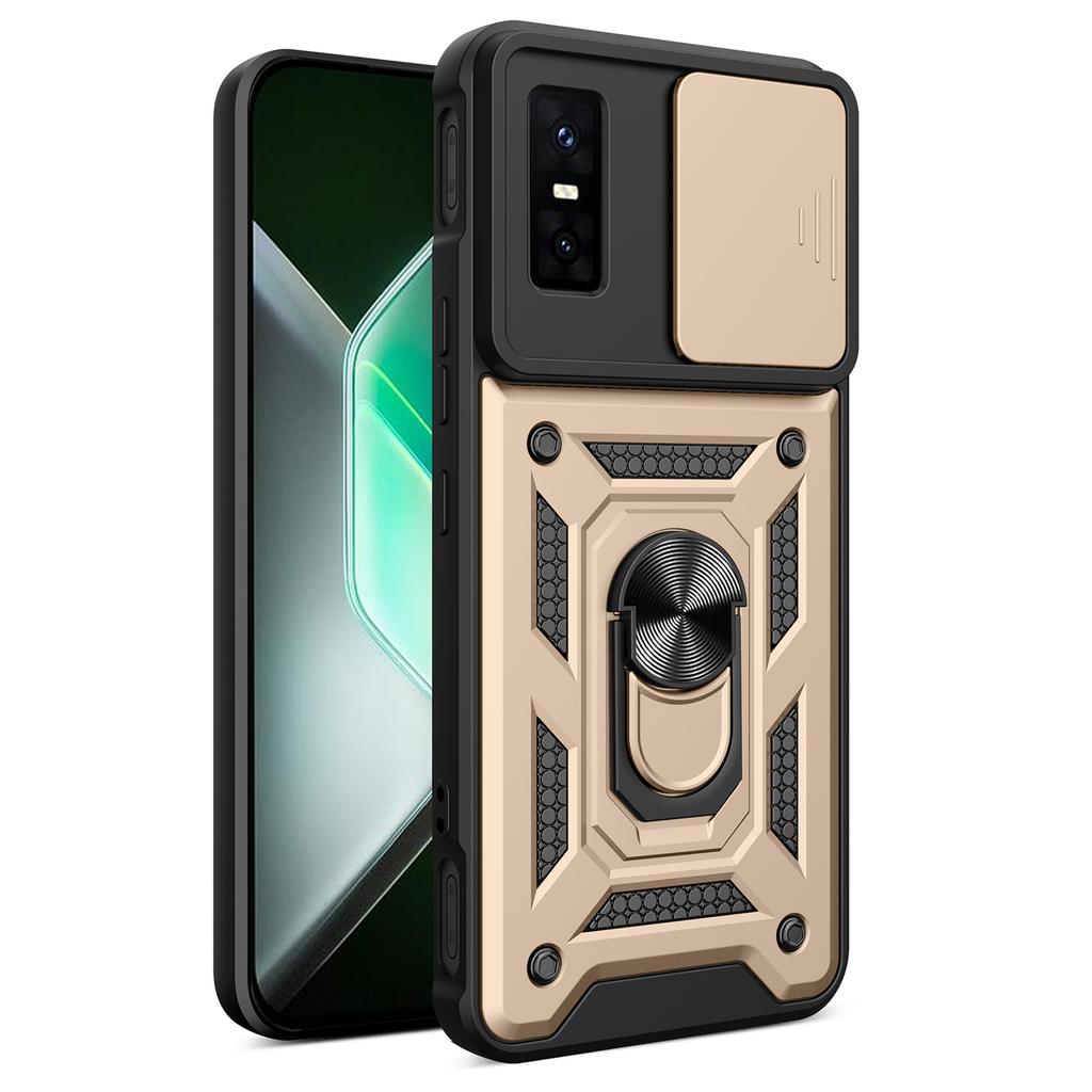 For Infinix GT 30 Pro 5G Case with Slide Camera Lid PC + TPU Kickstand Phone Cover