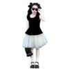 Sofort verfügbar Hochwertiges Schwarzes Netzkleid für Mädchen - Stilvolles 2026 Design