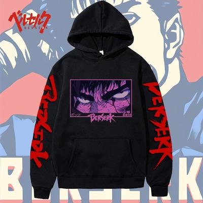 Moletom Anime Bersker Harajuku Gráfico Outono Pulôver Moda Unissex Manga Longa Inverno Casual Feminino Streetwear Solto Roupas de Exterior