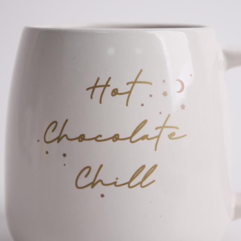 1pc Premium White Ceramic Cup for Hot Chocolate 330ml Modern Style Cocoa Coffee Mug for Home & Office Afternoon Tea