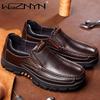 Nouvelles Chaussures Faits Main en Cuir Véritable 48 Hommes Mocassins Cuir Souple Hommes Semelle Épaisse Chaussure Décontractée Chaussures Homme Noir Marron à Enfiler