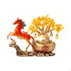 Feng Shui Money Tree Horse Statue Decor Ingot Collectibles for Party Bookshelf Year Desk Living