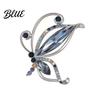 Alloy Brooch Butterfly Dazzling Rhinestone Inlay Zinc Pin Suits Coats