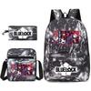 Large Capacity Schoolbag with Shoulder Strap; Student Three-piece Pencil Case Set