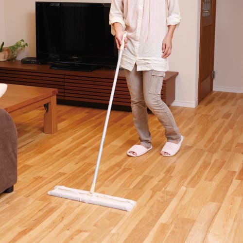 Azuma Flooring Wiper, Flooring Wide Wiper L, Wiping Width: Approx. 48cm, Handle Length: Approx. 103.5cm, For mopping large floors. FL371 White, 113cm