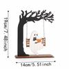 Freestanding Wooden Halloween Crafts Laser-cut Cat Reading Figurine  Cat Owners