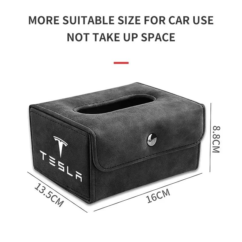 Car Sticker Tesla Car Tissue Box Organizer Auto Seat Back Hanging Bag Storage For Tesla Model 3 2021 S X Y Style Roadster Invade