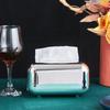 Light Luxury Electroplated Tissue Box Home Living Room Desktop Creative Tissue Storage European Retro Baby Wipes Paper Box