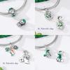 Lucky Four-Leaf Clover Animal Bear Pendant Dwarf Humanoid Original Copper Beads Fit Bracelet Accessory Diy Jewelry Fine Gift
