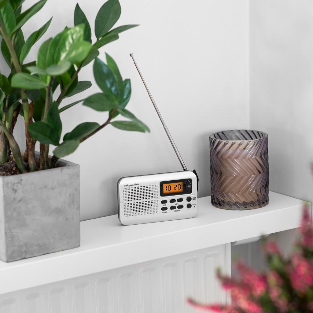 KrugerMatz przenośne radio FM AM JACK zasilane bateryjnie