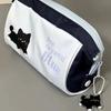 1 Piece Simplicity Cute Pencil Case Korean Fashion Black Cat Pencil Bag for Kids Boy Girl High Capacity Stationery Storage Bag
