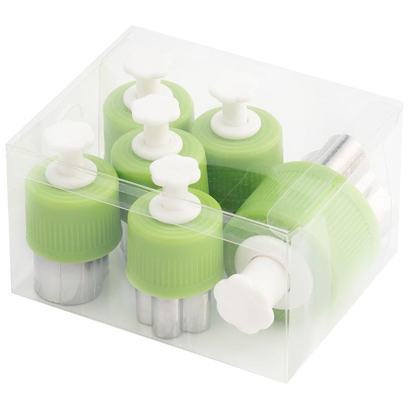 

Набір з 6 предметів Кухонні різаки з нержавіючої сталі Фрукторізи Форми для нарізки овочів і фруктів Міні-форми для печива Набір різаків для фруктів Форми зелений