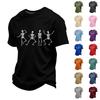 Men's Loose Fit Short Sleeve T Shirt Casual Halloween Skeleton Print Graphic Tee Top Comfortable Lightweight