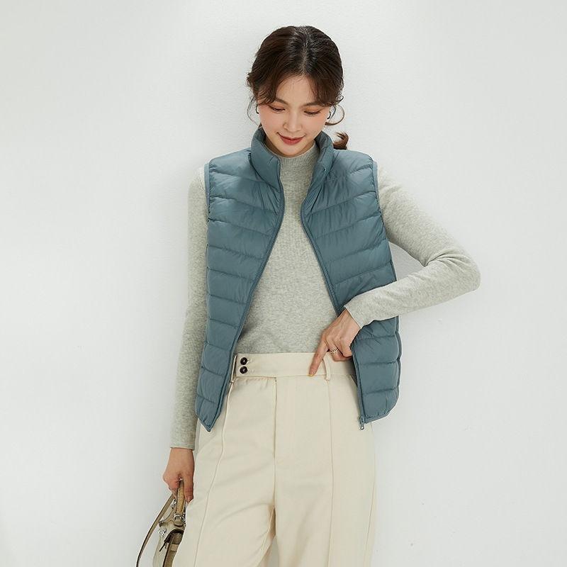 Autumn and Winter New Light Down Jacket Women's Casual Down Vest Fashion Vest Stand-up Collar Vest Thin Vest Jacket