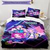 3pcs Duvet Cover Set (1*Duvet Cover + 2*Pillowcase, Without Core), KPop Demon Hunters Print Soft All‑Season Bedding Set, Home Bedroom Decor Gift