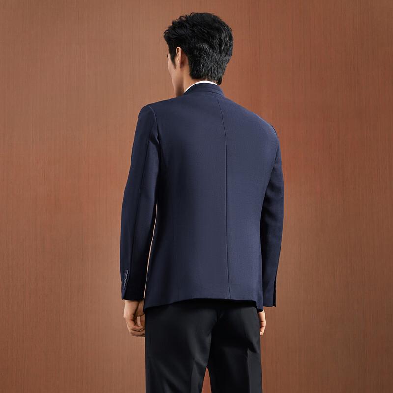 Seven Men's Mandarin Collar Wool Blend Business Suit Jacket