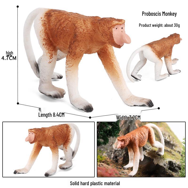 Wild Safari Animal Figurines: Giraffe, Elephant, Rhinoceros, Brown Bear, Tiger, Lion, Leopard, Hippopotamus - Solid Cognitive Toys