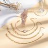 5pcs/set; Simple Ladies' Quartz Watch with Butterfly Dial; Set of Watches and Bracelets for Girls; Suitable for Birthday Gifts