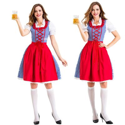 New German Munich Red Beer Festival Costume Bavarian National Carnival Party Costume Dress