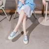 MLB Playball Mule Mono Denim Lace-Up Slip-Resistant Durable Low-Top Canvas Shoes Unisex sneaker Blue 32SHSD111-50U