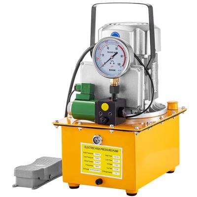 Hydraulic Electric Pump, 750W Hydraulic Driven Pump, 70 MPa(10152 PSI) Single Acting, 220V, Solenoid Pedal, 7L Hydraulic Power Pack Cylinder