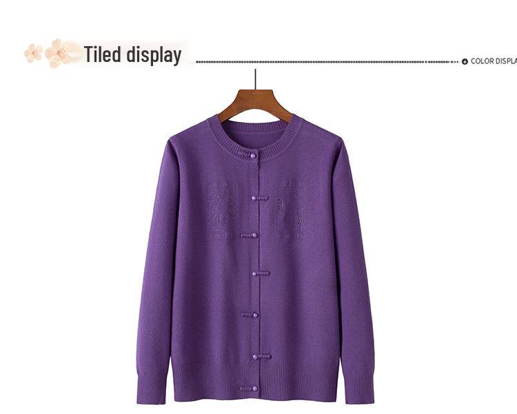 Women's Chinese Style Knit Cardigan for Fall & Winter