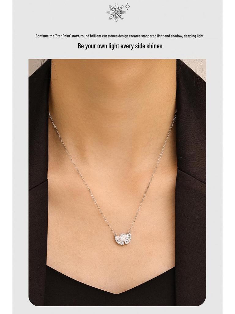 Korean Style Light Luxury Zircon Clavicle Necklace for Women