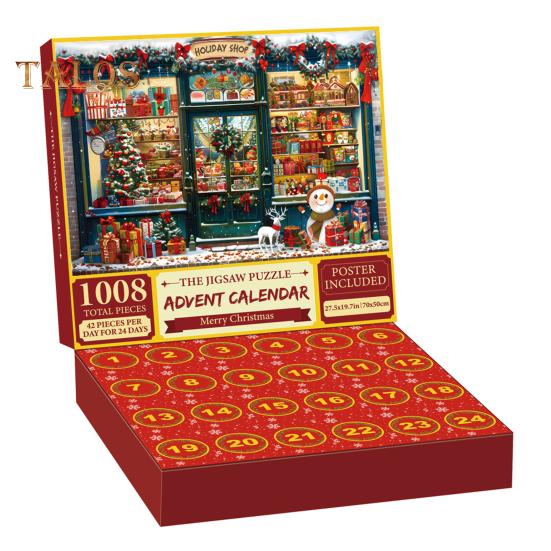 Weihnachts-Adventskalender-Puzzle 1000 Weihnachts-Countdown-Puzzle Winter Santa Schneemann Weihnachtsschmuck