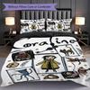 1PC Coraline Pattern Bedding Quilt Set Quilt Cover Pillowcase Home Decoration Birthday Gift (1 * Duvet Cover + 2 * Pillowcase, Without Core)