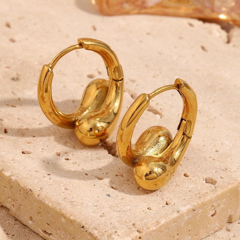 MamacitaSlay Unique Stainless Steel Cross Hoop Earrings Women's Charm Waterproof Jewelry 18K Gold Plated Statement Earrings Gift