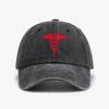 US Combat Medic Tactical Caduceus Washed Denim Baseball Cap Adjustable Solid Color Distressed Hat