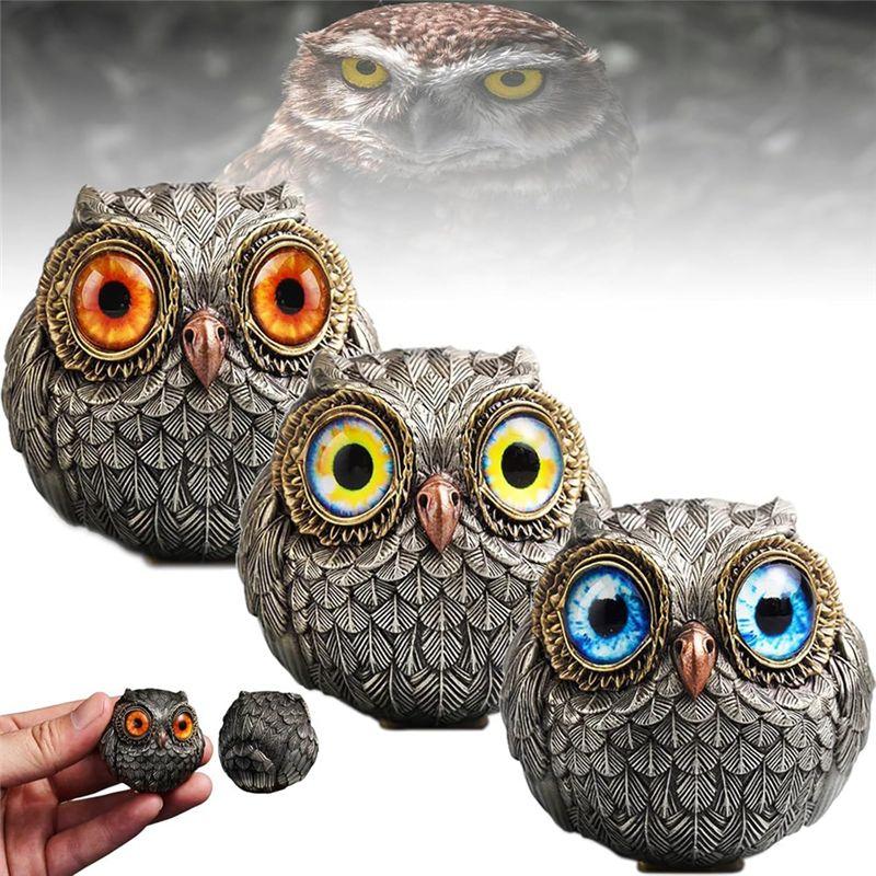 AEE2-Lucky Owl Guardian Owl Statue, Mini Owl Statue Bird Ornament Home Decor, Gift For Owl Lovers