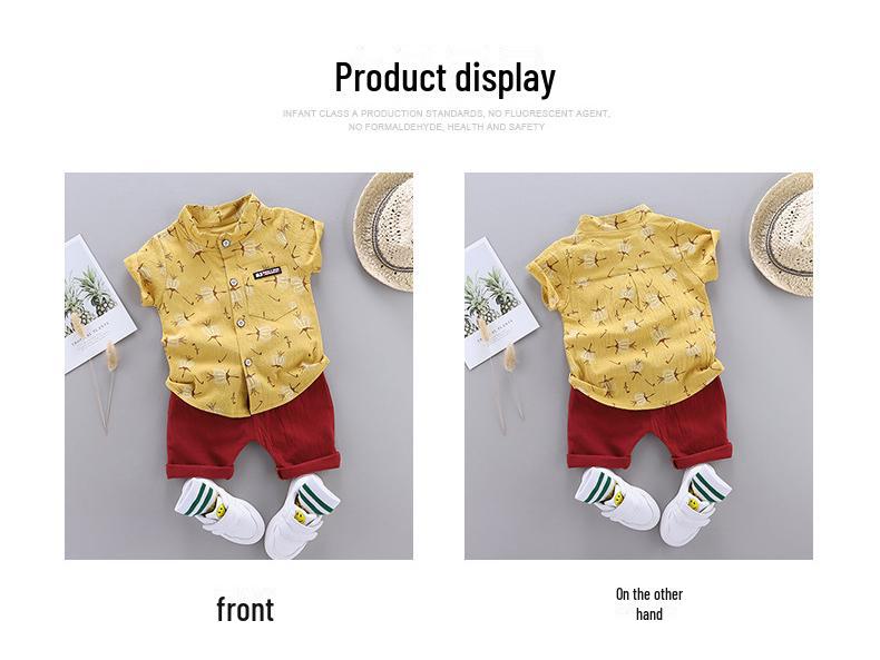 Summer Boys' Infant Short-Sleeve Trendy Two-Piece Suit